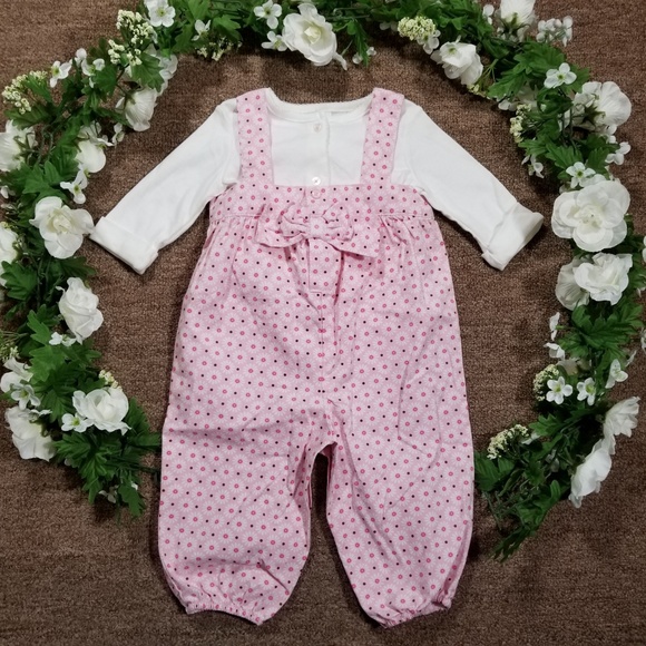 Carter's Other - Carter's Spring 3pc pink flower overall bundle